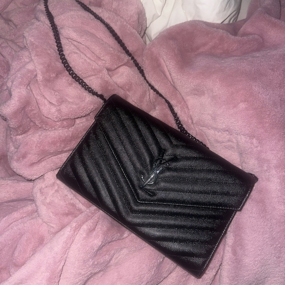 Yves Saint Laurent YSL Black Envelope Crossbody Bag
